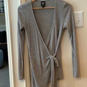 Bobeau Gray Wrap Cardigan Sweater (S)